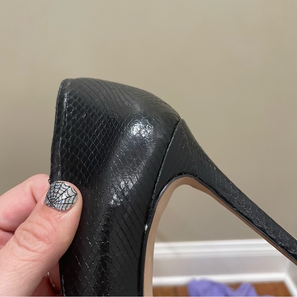 Louise et Cie Lo Hermosah Leather Snake Accent Pump Heels Black Women’s Size 10 - Picture 11 of 12
